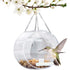 Round Acrylic Hanging Bird Feeder Bowl Transparent Food Cage for Small Birds Indoor Outdoor Feeding Rack for Canaries Parrots Finches