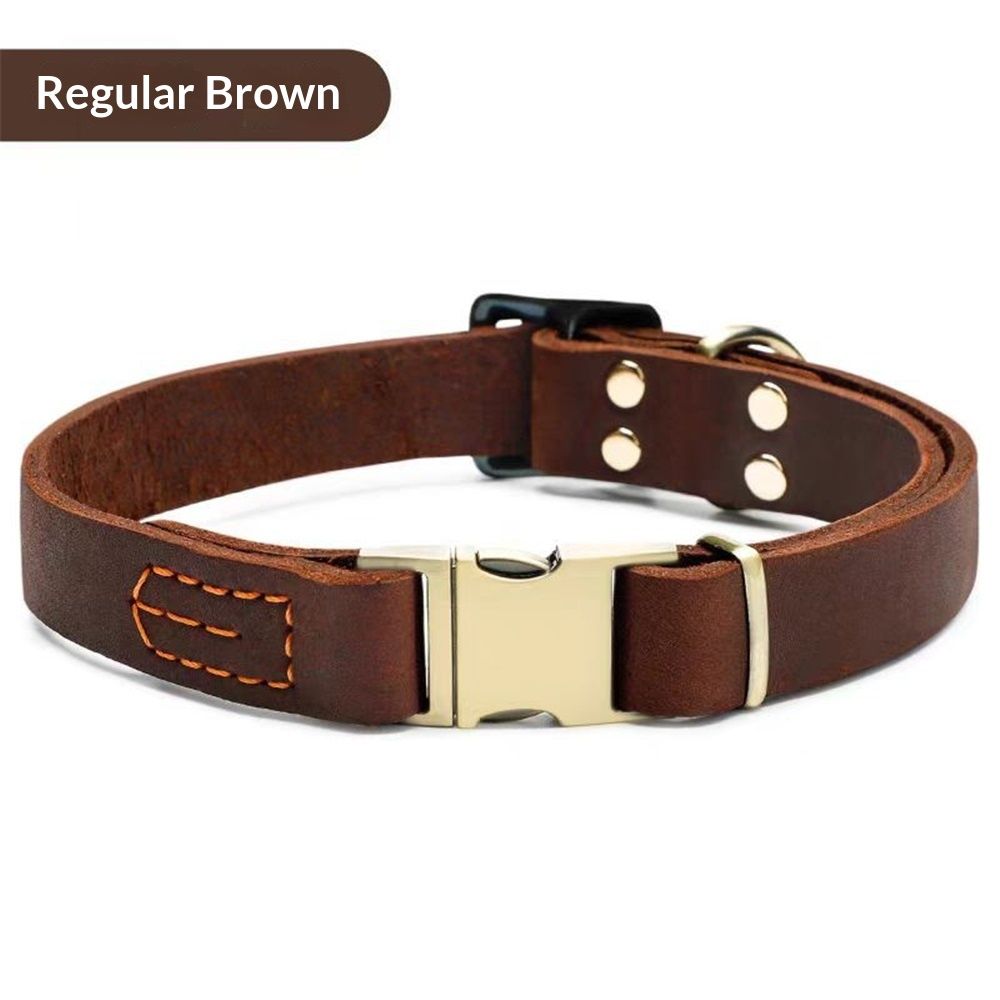Real Leather Dog Collar, Premium Adjustable Fit with Durable Buckle, Stylish Comfort for Dogs (Small)Insert deduction payment
