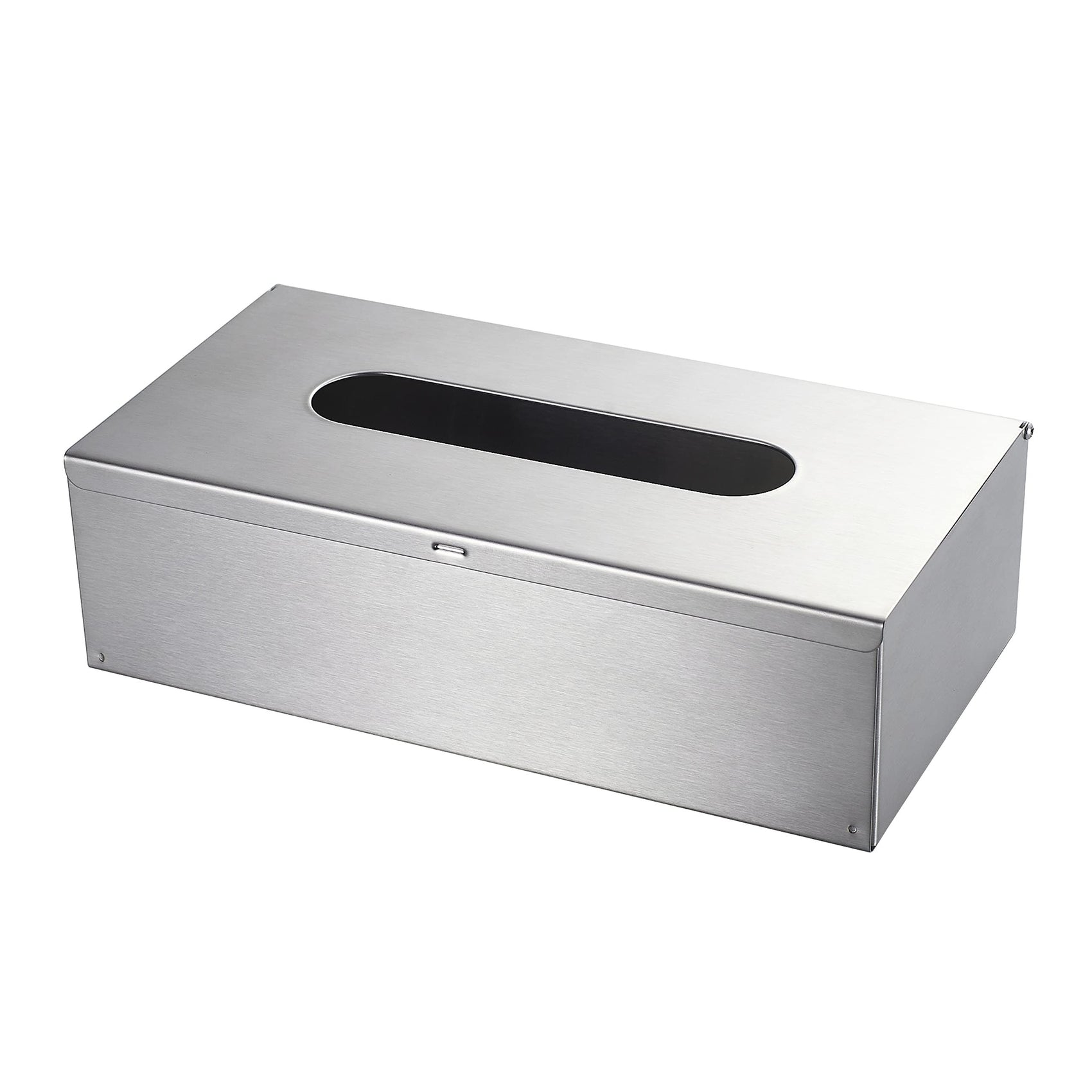 Rectangular Tissue Box Cover - Napkin Holder, Facial Tissue Storage Box - Decorative Holder for Bathroom, Bedroom, Nightstand, Office -304 Stainless Steel,（silvery）
