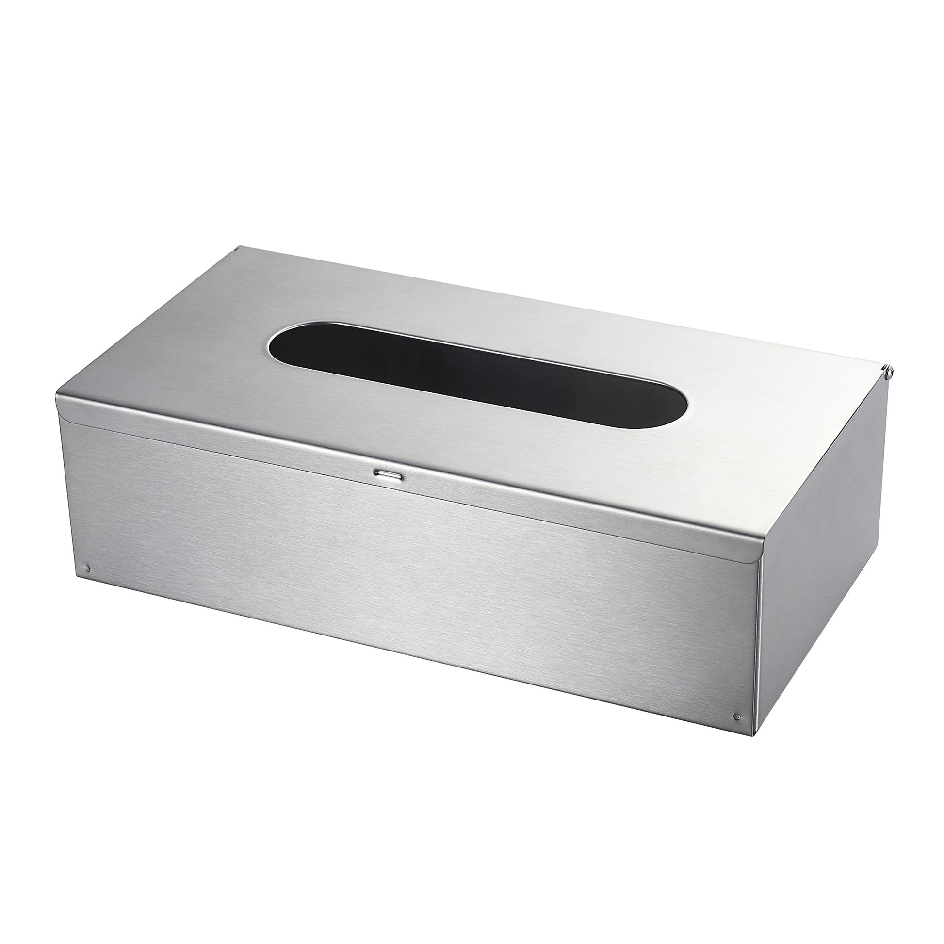 Rectangular Tissue Box Cover - Napkin Holder, Facial Tissue Storage Box - Decorative Holder for Bathroom, Bedroom, Nightstand, Office -304 Stainless Steel,（silvery）