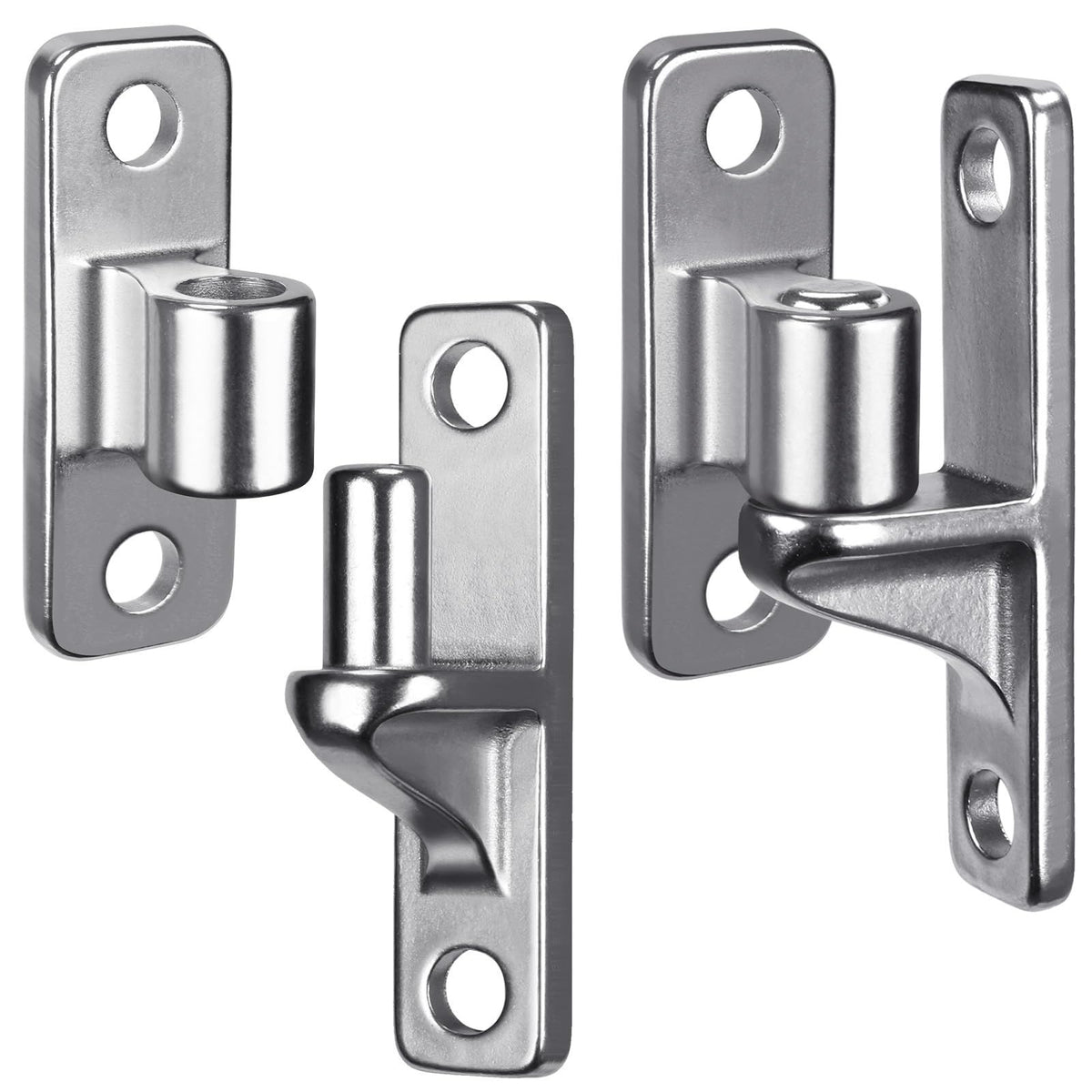 Heavy-Duty 304 Stainless Steel Gate Hinges, 2-Pack Wall Mount Gate Hardware Female & Male Hinges Pin, Non-Welding Design for Wooden Fences and Farm Gates
