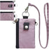 Minimalist  Blocking Small Wallet with ID Window,WaterResistant Zip Id Case Wallet with Lanyard Keychain for Cards,Cash,Travel,Women,Men（dusty pink）
