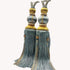 Paired Lantern Single Hanging Ball Tassels Curtains Buckle Sling Binding Lantern Tiebacks Handcrafted Braided Buckle Drapery Curtain Holdbacks Window Treatments for Home 2 Pack (Light Blue)