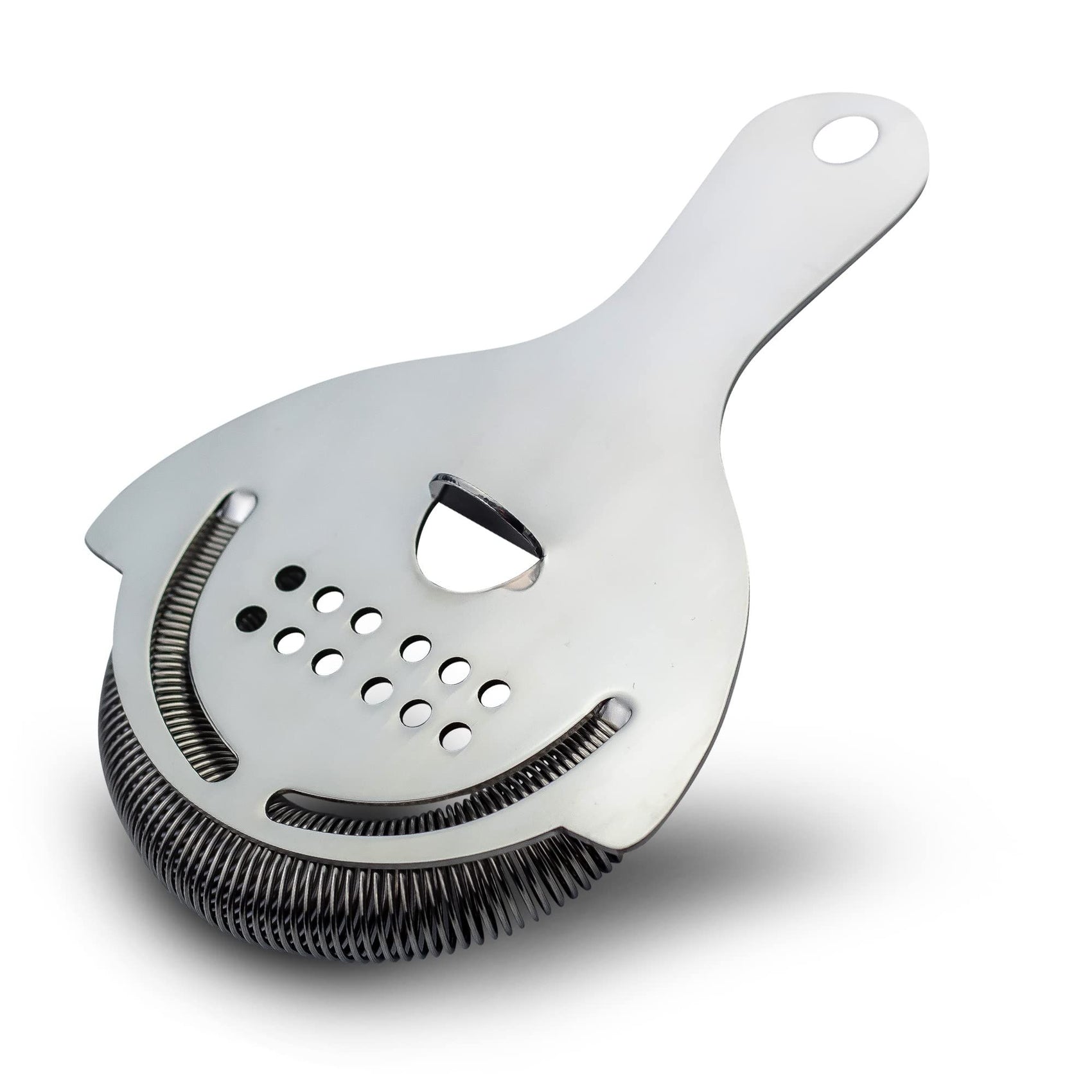 Stainless Steel Cocktail Strainer with High Density Spring | Mirrored Finish - Effortless Straining for  Shakers & Mixing Glasses, One Strainer（Large ice filter）