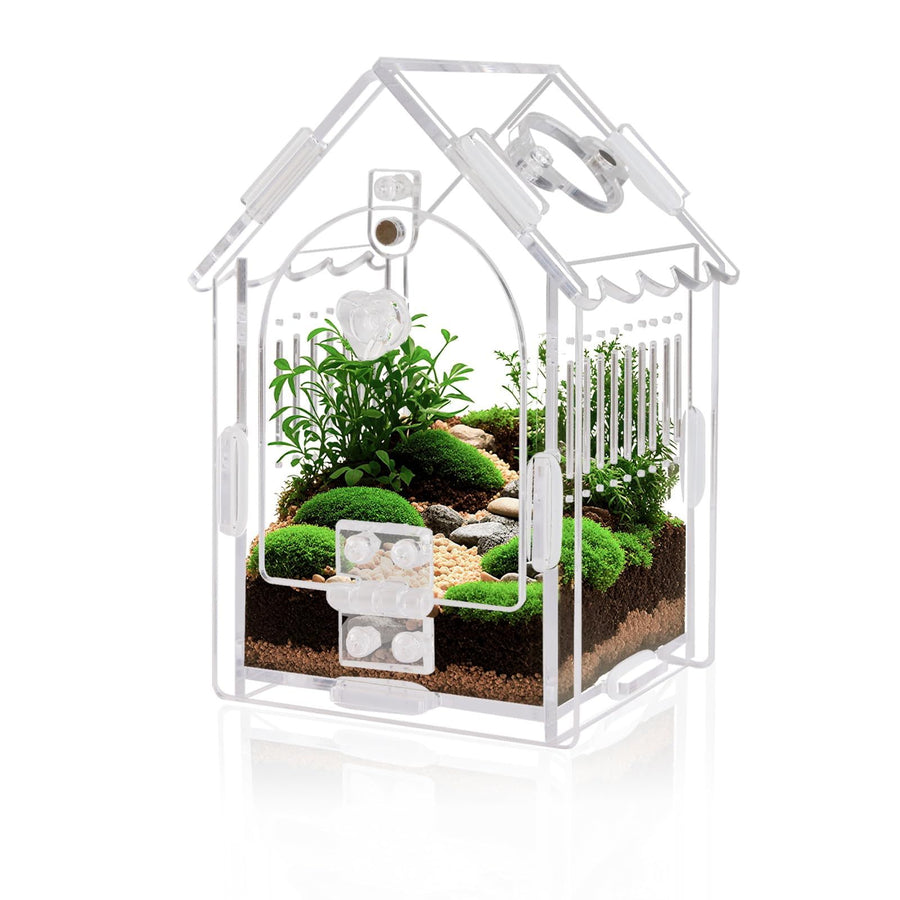 Jumping Spider Enclosure - Internal Dimensions  Acrylic Terrarium Kit for Tarantulas/Mantis/Reptiles with Magnetic Door, Ventilation & Easy Assembly（Single hinge page）