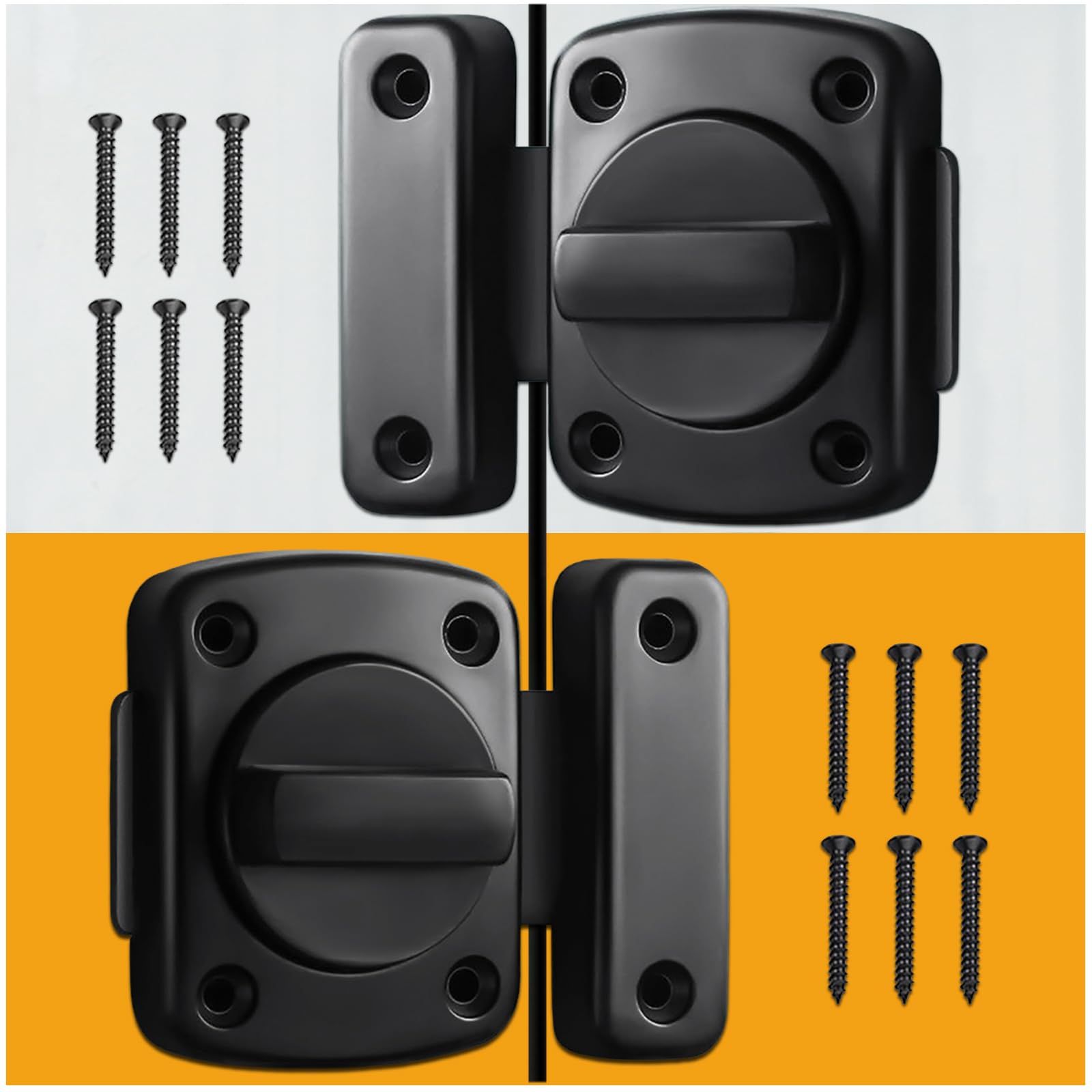 2pcs Door Latch Security Lock Compact Slide Bolt Latch for Doors Windows Easy One-Hand Operation Versatile Design for Home Office Use Durable Stylish Finish(Dumb Black Small)