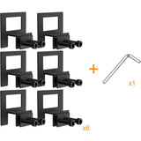 Non Slip Mattress Gaskets for Metal Bed Frame, Mattress Holder in Place Gripper, Adjustable Mattress Retainer Bar, Keep Mattress from Sliding Gripper, 6 PCS, Black