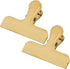 2pcs Metal sealing clip, stainless steel dovetail clip, food clip, bill clip, office folder, stationery clip（golden）