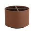 Round Leather Art Supply Organizer,Remote Control Holder,360 Degree Spinning,Multi-Functional Pencil Holder,4 Compartments Desktop Stationary Organizer（brown）