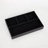Jewelry Storage Case Black Leather Tray Organizer with 4 Compartments Desktop and Dresser Valet Tray for Jewelry Accessories(Black)