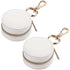 2pcs  Jewelry Ring Holder Box with Keychain, Portable Gym Jewelry Storage Box Case, Small Travel Ring Earring Stud Necklace Storage Case (White)
