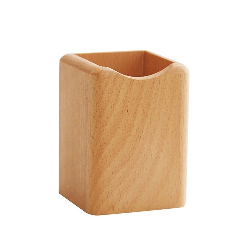 Wood Pen Holder Desk Pencil Holders Wooden Pen and Pencil Organizer Cup for Desktop Pens Stand Holder Cups,Eco Natural Color (natural wood color)