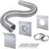 Pellet Stove Fresh Air Intake Kit, Outside Cold Air Kit for Pellet Stove Pipe, Aluminum Flex Vent Pipe for Corn with Wall Plate Screen & Screw Hose Clamps