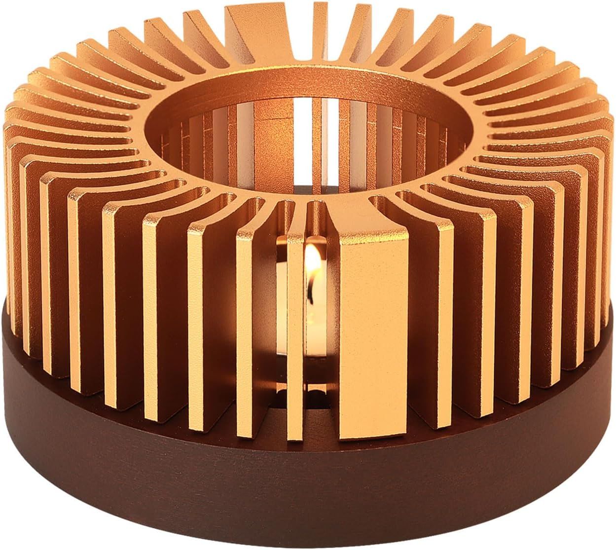 Teapot Warmer,Durable Tea Warmer for Heating Tea, Coffee, Milk & Food, Made Aluminum & Wood, Compatible with Most Standard Teapots