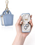 2pcs Ring holder Keychain for jewelry,Portable Mini Gym Travel Jewelry Case for Earrings, Rings, Necklaces Man and Women (Blue)
