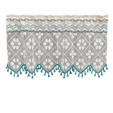 Vintage  countryside cotton thread hook flower lace cabinet curtain door curtain partition window kitchen cabinet half curtain short curtain（150*50cm）