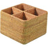 Natural Rattan 4 Compartments Cooking Utensil Silverware Organizer Holder Cosmetics Storage Box Cutlery Caddy Flatware Serving Basket