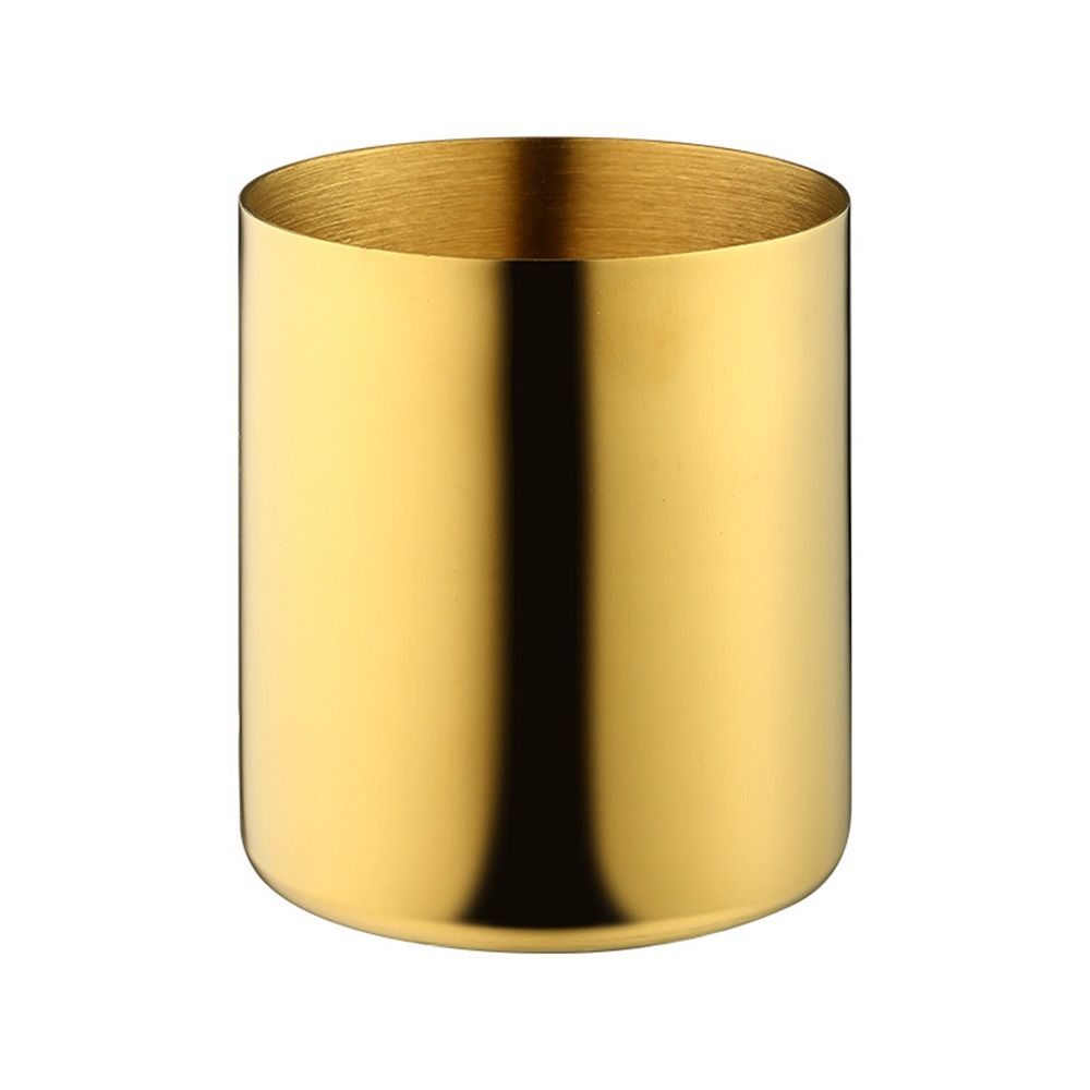 Desk Organizer Pen & Pencil Holder -, Gold Stainless Steel - Desk Supply Organizer with Gold Pen Cup, Makeup Brush Cup & Vanity Brush Holder