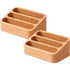 2pcs Beech Wood Business Card Holder for Desk, 3 Card Slots Business Card Display Holder Stand
