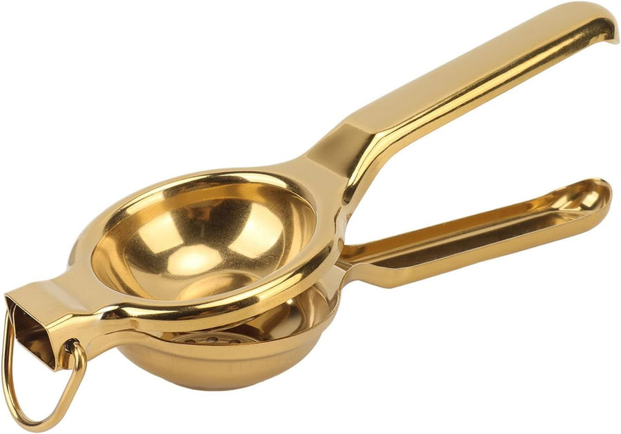 Stainless Steel Manual Squeezer Handheld Juicer Citrus Fruit Squeezer Manual Citrus Juicer Hand Press for Juicing Oranges, Pomegranate, Lemon (golden)