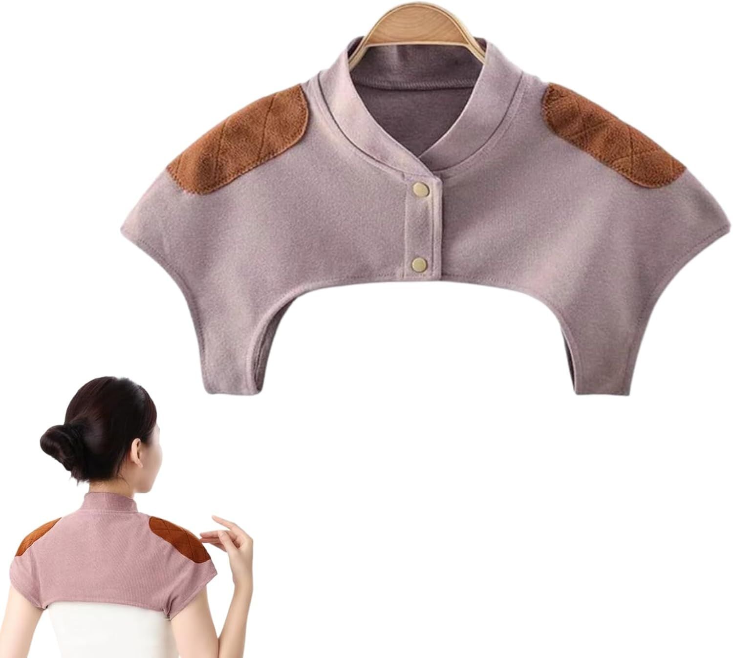 Shoulder Neck Warmer,  Elderly Shoulder Periarthritis Pain Relief, Sleeping Shoulder Cold Protection Cover (M)Brown collar