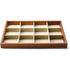 12 Grids Wood Jewelry Organizer Tray Stackable Jewelry Drawer Tray Bracelet/Watch Showcase Display Storage(beige)
