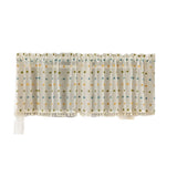 Panels Boho Kitchen Tier Curtains , Rod Pocket Small Cafe Curtain, Light Filtering Short Curtains for Living Nursery Room Bathroom (Blue green yellow，100*60cm)