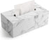 Leather Tissue Box Cover - Facial Tissue Paper Napkin Holder for Bathroom, Home, Office, Car Automotive Decoration with Magnetic Bottom(Gray Marble) large size