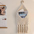 Hanging Woven Basket for Boho Home Office Decor, Over the Door Key and Mail Letter Envelope Holder for Entryway Hallway,white