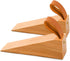 2Pack Wooden Door Stopper Non-Slip Security Wood Door Wedge with Leather Strap for Hanging Door Stopper, in House Bedroom Office Living Room Hotel Cabin（Beech wood small size）