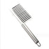 2pcs  Home Kitchen Plastic Handle Stainless Steel French Fries Potato Carrot Wavy Crinkle Cutter Slicer Handheld Chipper Chopper