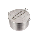 Stainless Steel Cook Pot with Lid and Folding Handle - 1.5L Large Capacity Bento Pot for Camping and Hiking