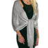 Shawls and Wraps for Evening Dresses, Metallic Glitter Shawls for Women, Sparkling Wedding Giving Shawl Gift（dark gray 45*160CM100G）