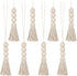 Wood Bead Garland,Farmhouse Tassels Beads, Rustic Country Decor Prayer Beads for Home Door Knob Christmas Decoration (8pack)