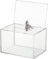 Acrylic Donation Box for Fundraising, Clear Suggestion Box with Slot and Lock, Thickened Ballot Boxs for Charity Tip Collection, Plastic Storage Container with Sign Holder（transparent）