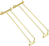 35cm Gold Wine Glass Rack, Under Cabinet Wine Glass Holder Stainless Steel Stemware Rack - Hanging Stemware Holder for Cabinet Kitchen Bar, Set of 2