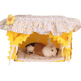 Dutch Pig Tunnel House Hamster Avoidance House Manufacturer Direct Sales Four Seasons Tassel Dutch Pig Nest (Yellow small）