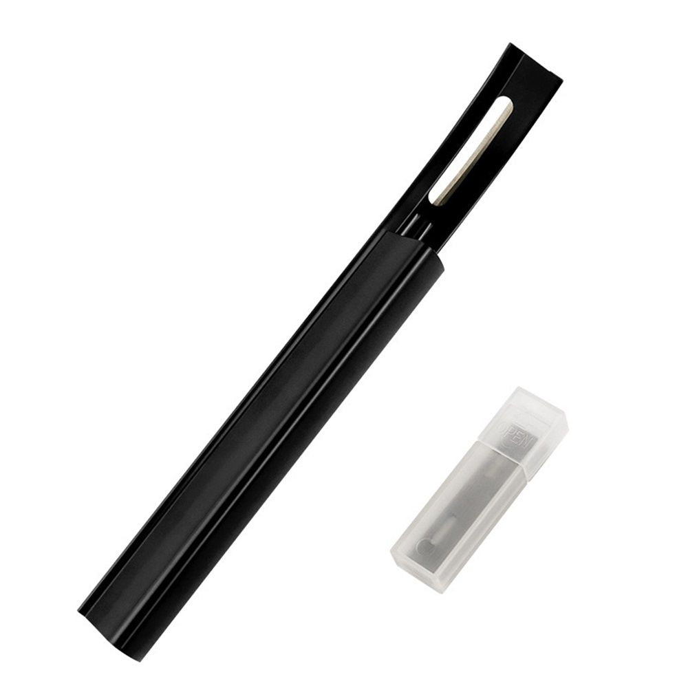 DIY Leather Surface Treatment Arc Thinning Knife Thinning Tool Leather Thinning Knife Leather Carving Tool Peeling Knife With three blades（Black）
