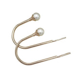 2-piece curtain fixator wall mounted curtain tie hook plastic pearl U-shaped curtain tie curtain tie suitable for home office gold color （Non screw version）