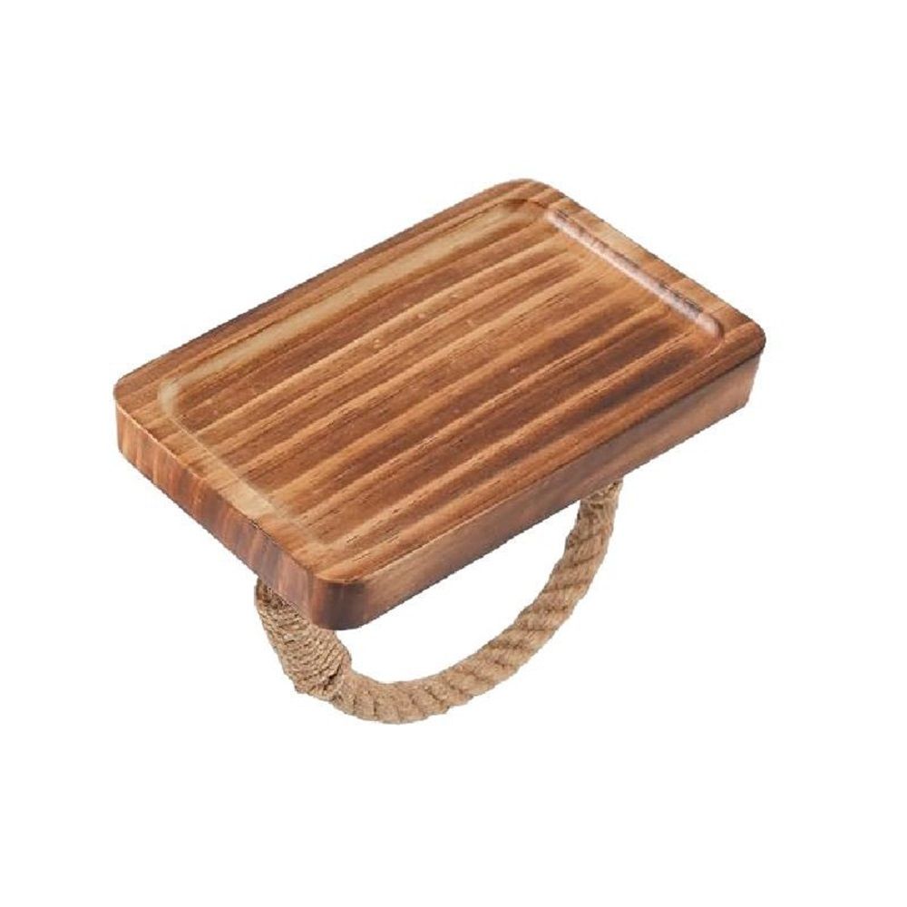 Farmhouse Toilet Paper Holder–Beach Rope Bathroom Decor, Wood Toilet Paper Roll Holder with Shelf, Nautical Bathroom Accessory Tissue Holder Towel Rack– Brown