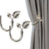 Leaf Shaped Curtain Holdbacks 2pcs, Handmade Metal Curtain Side Holders for Wall, Curtain Tieback Hook Pull Backs for Drapes Window Home Decoration（Bright nickel）