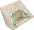 Guinea Pig Hideout Large with Curtain, Bunny Hideout, Machine Washable Guinea Pig Hide Tent Houses & Habitats, Small Animal Hideout for Pet Rabbit, Ferret,Squirrel (Flower, L)