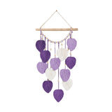 Wall Hanging Leaves Chic Woven Leaf Tassels Decoration Cotton Ornaments Tapestry Room Decor Modern Bohemian Handmade Feather Wall Art Decorations for Apartment Backdrop  (Purple)