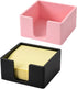 2 note boxes, office stationery square convenience stickers storage box, silicone minimalist luxury desktop decoration, Black+pink