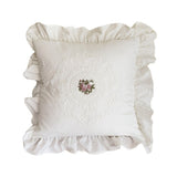 Cotton Lace Embroidery Throw Pillow Covers Boho Neutral Cushion Case Soft Accent Pillowcase for Spring Sofa Couch Bed Living Room Home Decor（white 45*45cm）