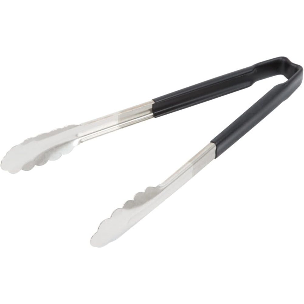 10in Stainless steel food clip, cake clip, baking bread clip, steak clip, barbecue clip, kitchen tool（Black）