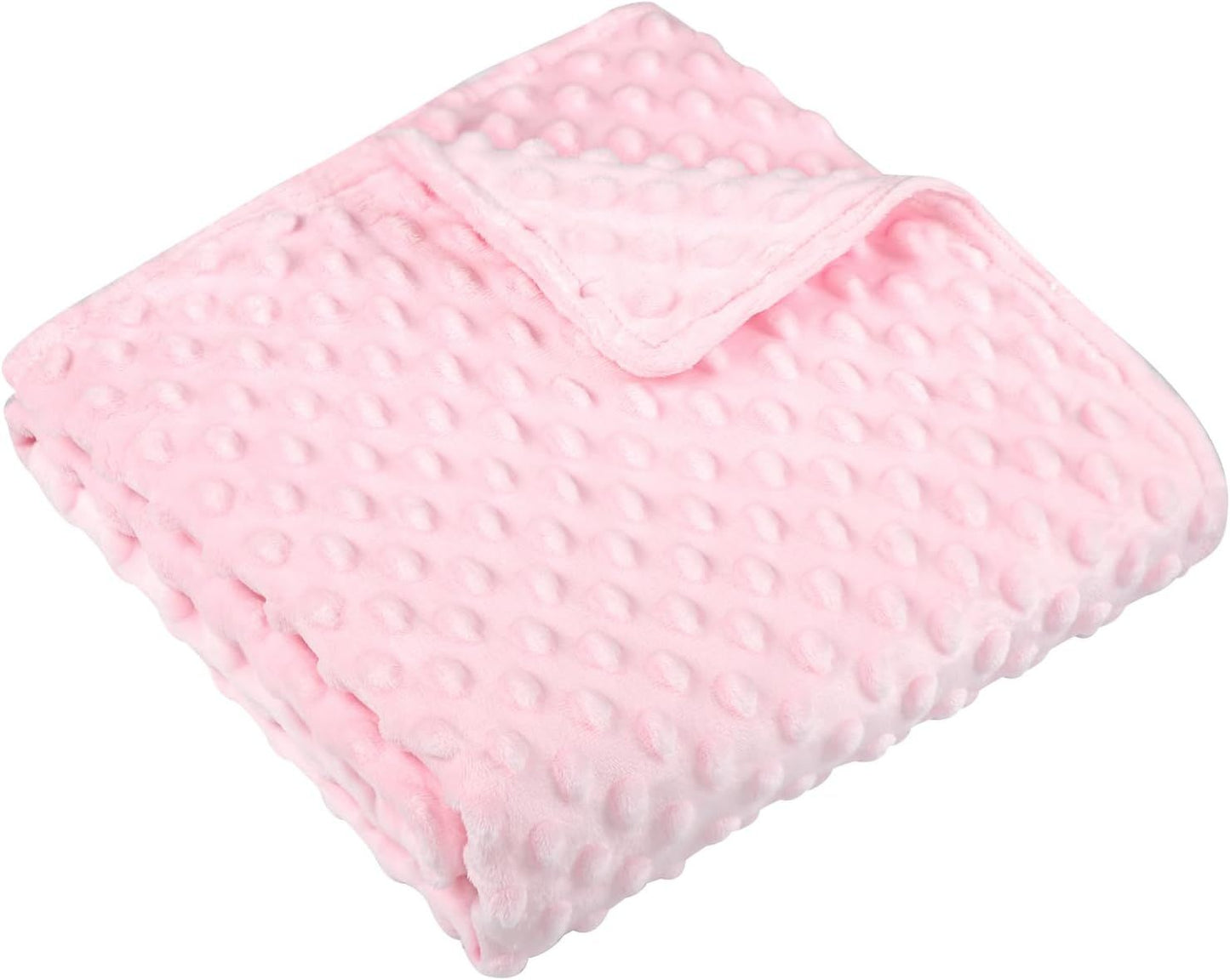 Baby Blanket for Girls, Soft Crib Blanket 95*75cm, Newborn Blankets for Nursery, Stroller, Toddler Bed, Carseat, Double Layer, Pink