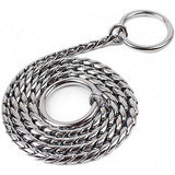 Dog P snake chain titanium steel metal dog training plug/collar is recommended for professional training (silver 4.5 * 45cm)