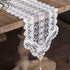 White lace exquisite rectangular dining table scarf elegant dress scarf simple and chic rural decoration home kitchen festival wedding party living room (white, 35*180cm)