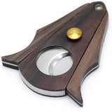 2 pcs Cigar Cutter Lock System Wood Stainless Steel Double Cut Blade Cigar Guillotine Cutter  Bat Sandalwood Noodles